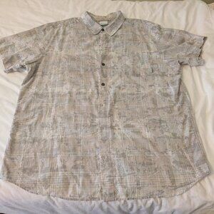 Columbia light gray sports button shirt short sleeve XXL